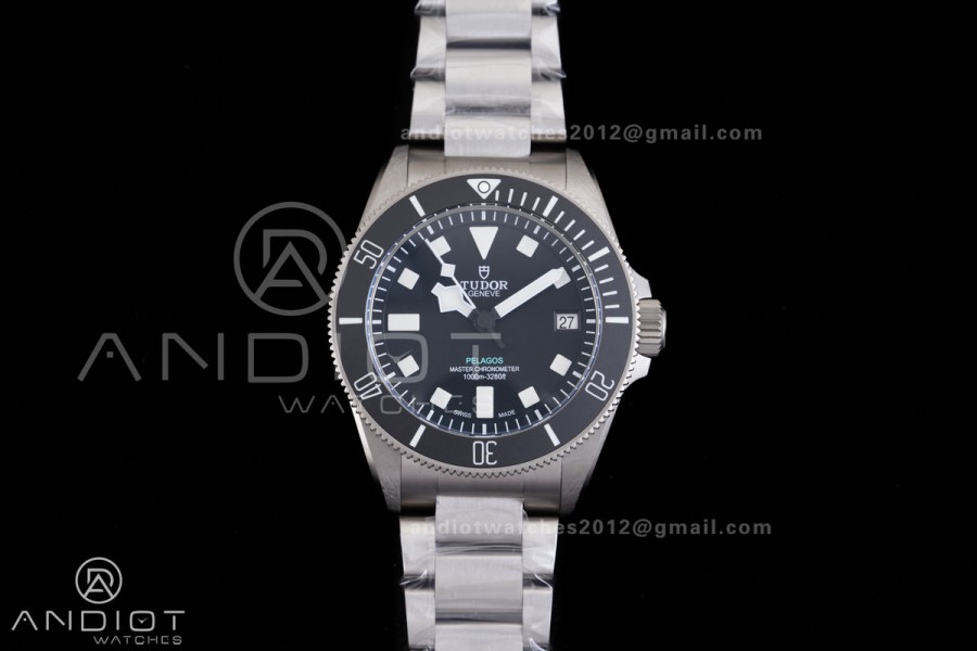Pelagos M2543C1A 43mm Black Ceramic Ti V2 ZF 1:1 Best Edition Black Dial On Titanium Bracelet A2824