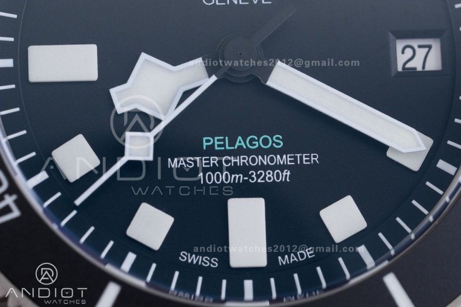Pelagos M2543C1A 43mm Black Ceramic Ti V2 ZF 1:1 Best Edition Black Dial On Titanium Bracelet A2824