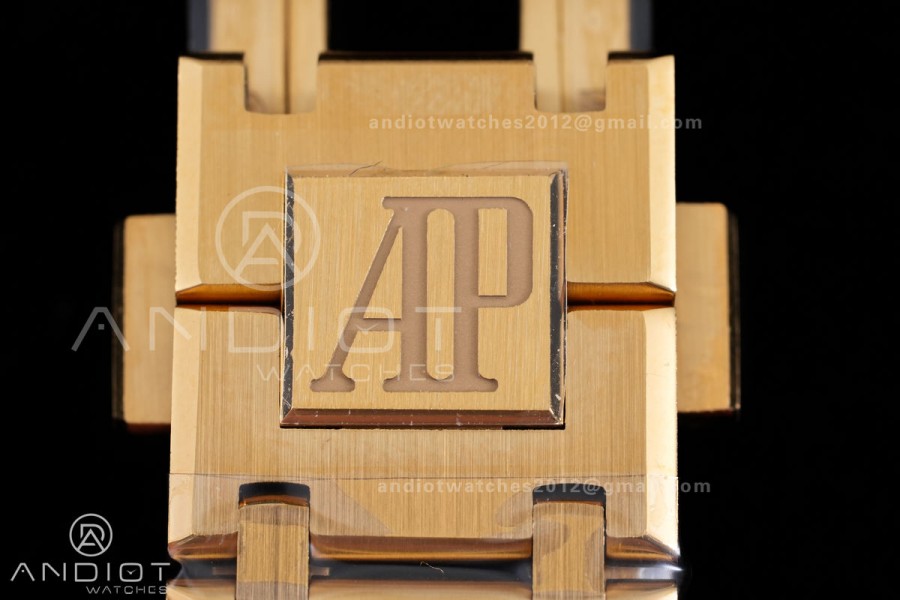 Royal Oak 39mm 16202 50th YG ZF 1:1 Best Edition YG Smoked Dial On YG Bracelet A7121