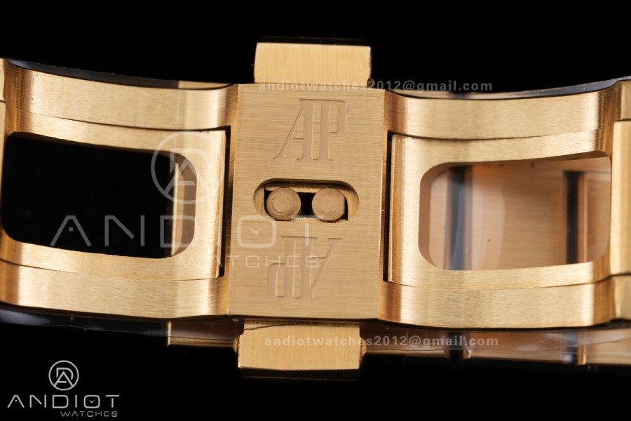 Royal Oak 39mm 16202 50th YG ZF 1:1 Best Edition YG Smoked Dial On YG Bracelet A7121