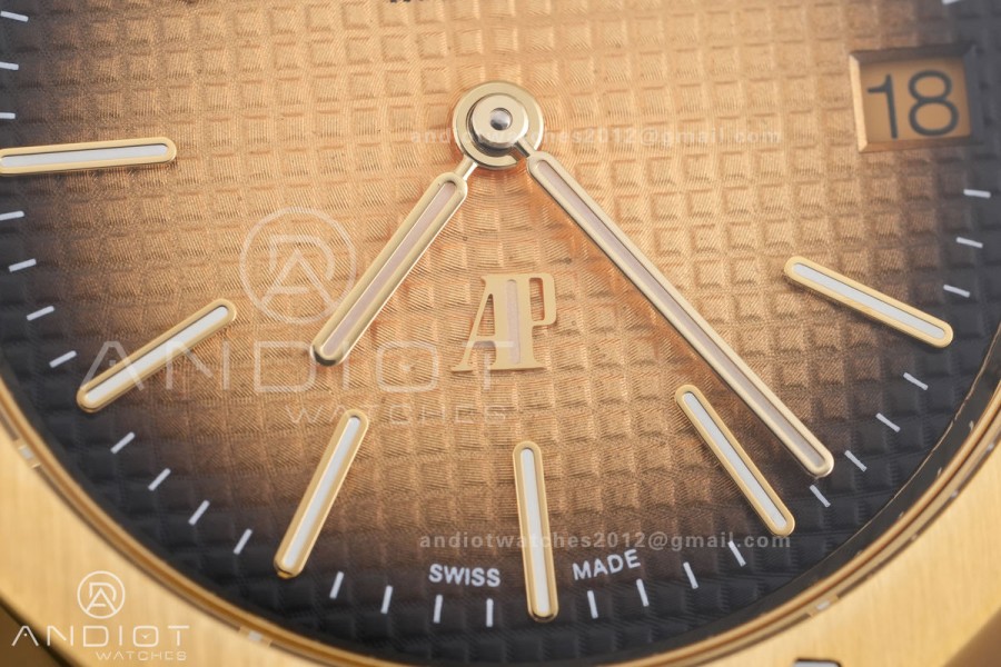 Royal Oak 39mm 16202 50th YG ZF 1:1 Best Edition YG Smoked Dial On YG Bracelet A7121