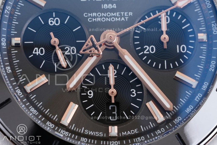 Super Chronomat B01 42MM RG/LE Black/Stk Dial BLF A7750