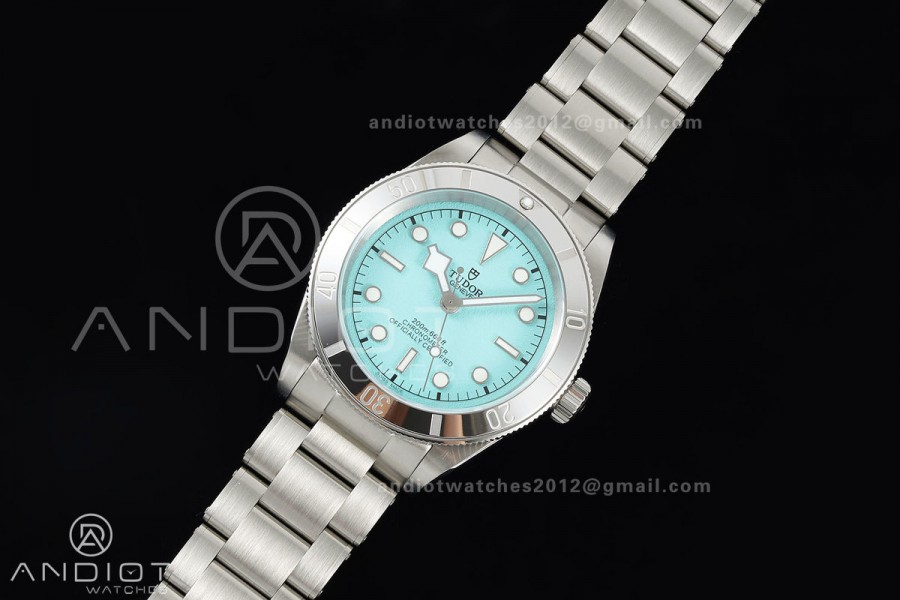 Black bay 41 BLF 1:1 Best Edition Polishing Bezel Tiffany Blue Dial on Rivet Strap A2824