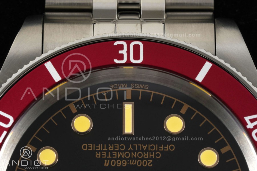 Black bay 41 BLF 1:1 Best Edition Red Bezel Black Dial on Jubilee Strap A2824