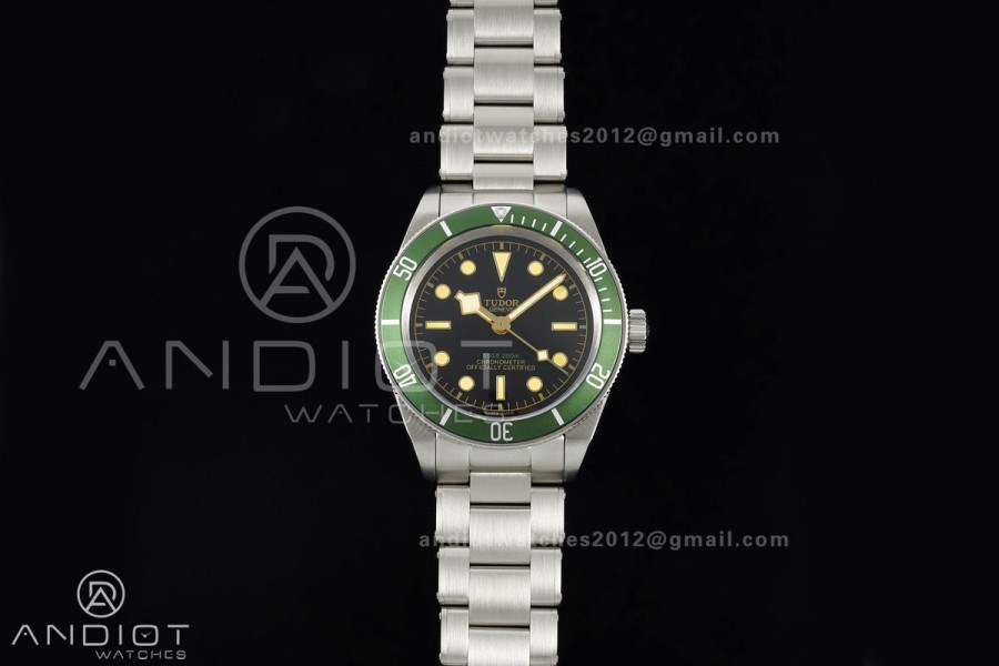 Black bay 41 BLF 1:1 Best Edition Green Bezel Black Dial on Rivet Strap A2824