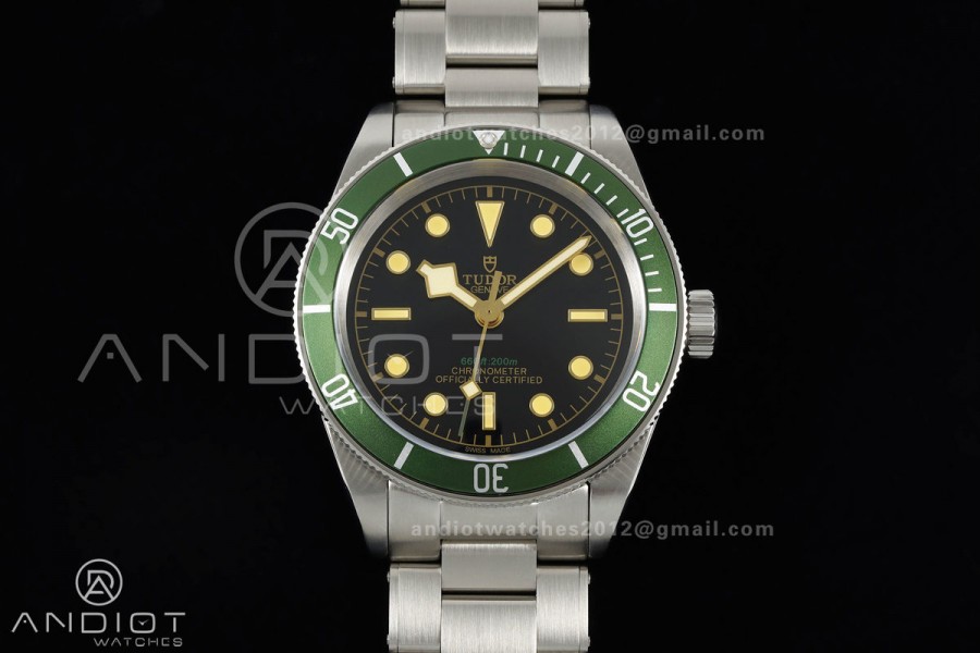 Black bay 41 BLF 1:1 Best Edition Green Bezel Black Dial on Rivet Strap A2824