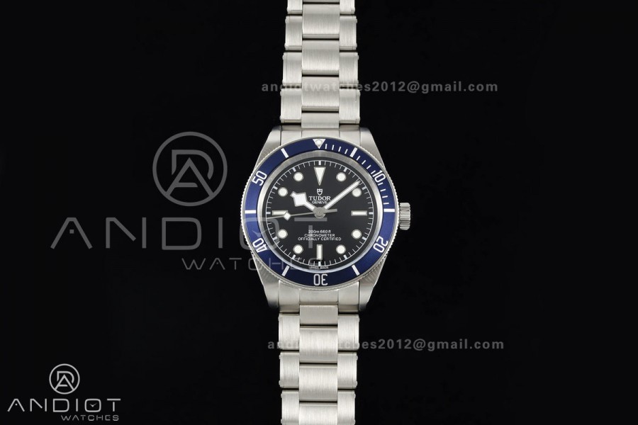 Black bay 41 BLF 1:1 Best Edition Blue Bezel Black Dial on Rivet Strap A2824