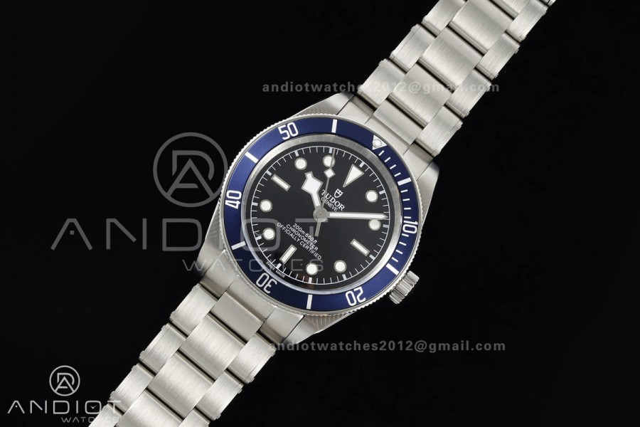 Black bay 41 BLF 1:1 Best Edition Blue Bezel Black Dial on Rivet Strap A2824