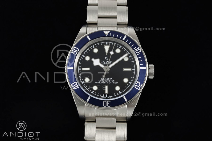 Black bay 41 BLF 1:1 Best Edition Blue Bezel Black Dial on Rivet Strap A2824