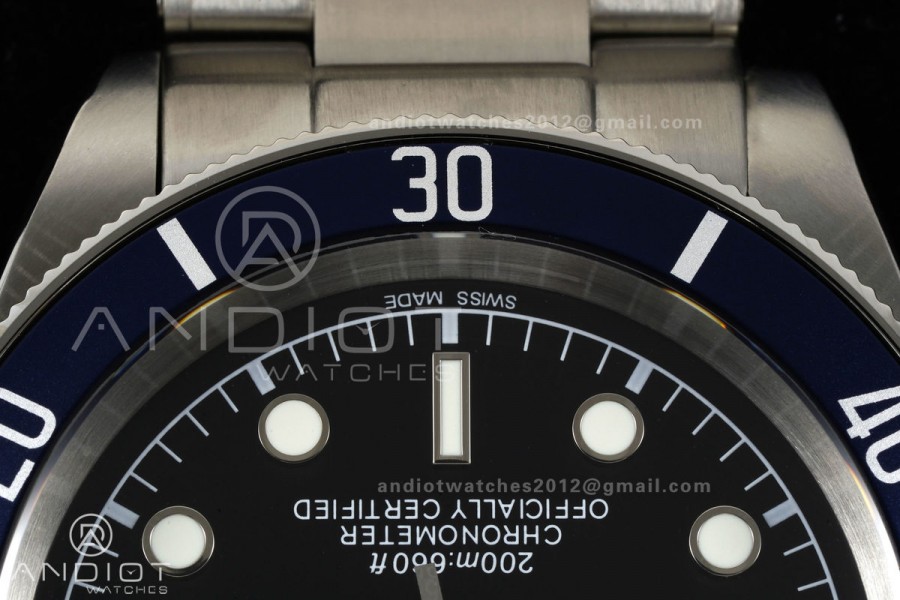 Black bay 41 BLF 1:1 Best Edition Blue Bezel Black Dial on Rivet Strap A2824