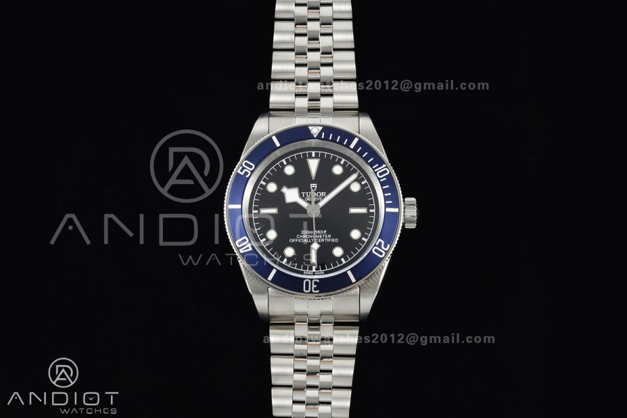 Black bay 41 BLF 1:1 Best Edition Blue Bezel Black Dial on Rivet Strap A2824