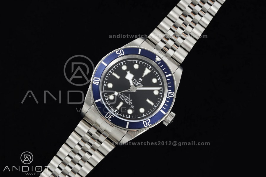 Black bay 41 BLF 1:1 Best Edition Blue Bezel Black Dial on Rivet Strap A2824