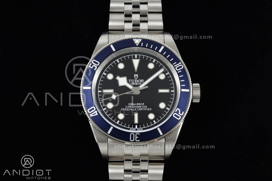 Black bay 41 BLF 1:1 Best Edition Blue Bezel Black Dial on Rivet Strap A2824