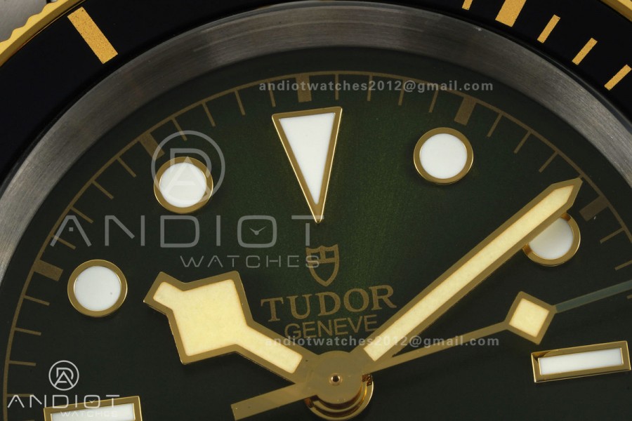 Black bay 41 SS/YG BLF 1:1 Best Edition Black Bezel Green Dial on Rivet Strap A2824