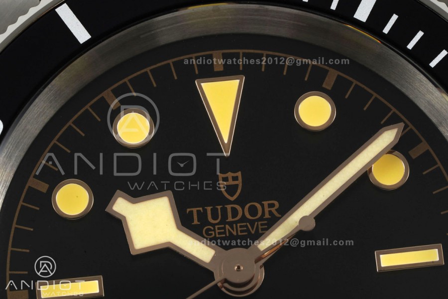 Black bay 41 BLF 1:1 Best Edition Black Bezel Black RG Dial on Rivet Strap A2824