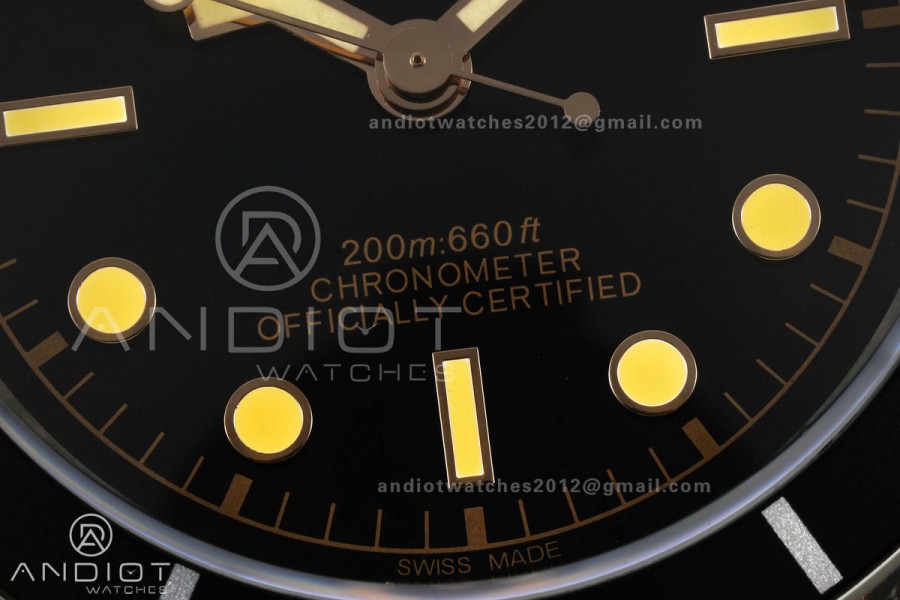 Black bay 41 BLF 1:1 Best Edition Black Bezel Black RG Dial on Rivet Strap A2824