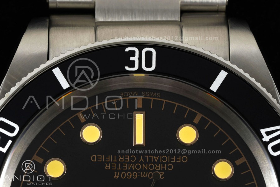 Black bay 41 BLF 1:1 Best Edition Black Bezel Black RG Dial on Rivet Strap A2824