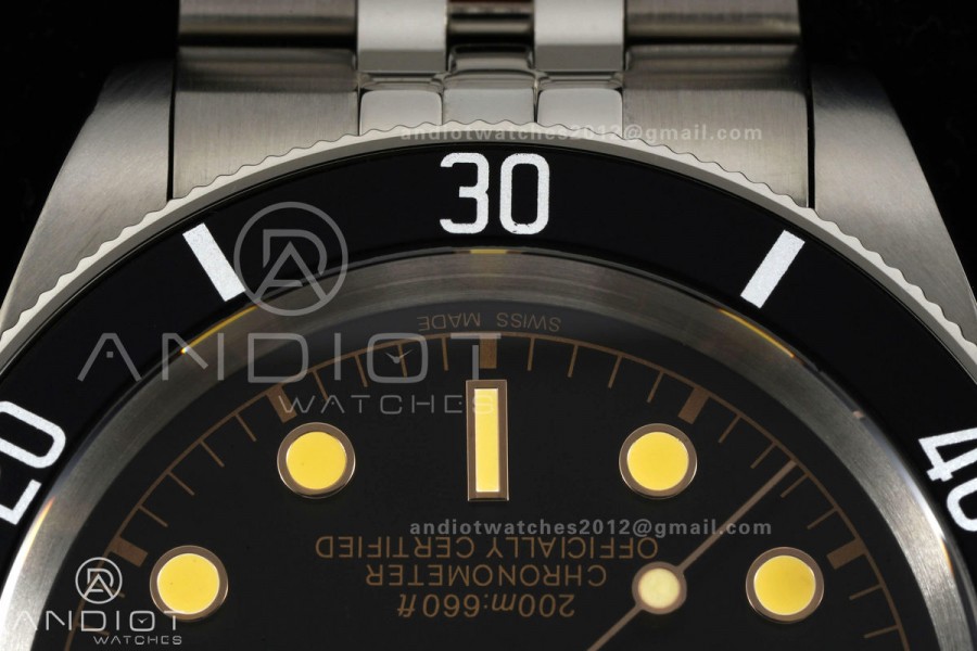Black bay 41 BLF 1:1 Best Edition Black Bezel Black RG Dial on Jubilee Strap A2824