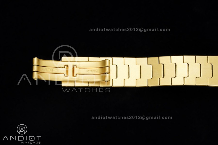 Santos WGSA0107 27x34.5mm YG BLF 1:1 Best Edition Silver Dial On SS SmartLinks Bracelet Ronda Quartz