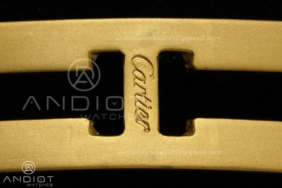 Santos WGSA0107 27x34.5mm YG BLF 1:1 Best Edition Silver Dial On SS SmartLinks Bracelet Ronda Quartz