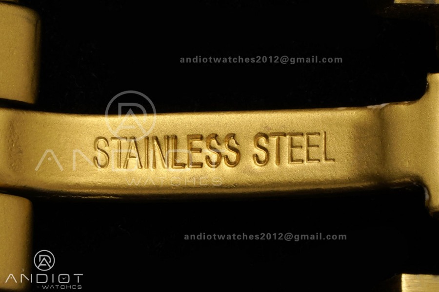 Santos WGSA0107 27x34.5mm YG BLF 1:1 Best Edition Silver Dial On SS SmartLinks Bracelet Ronda Quartz