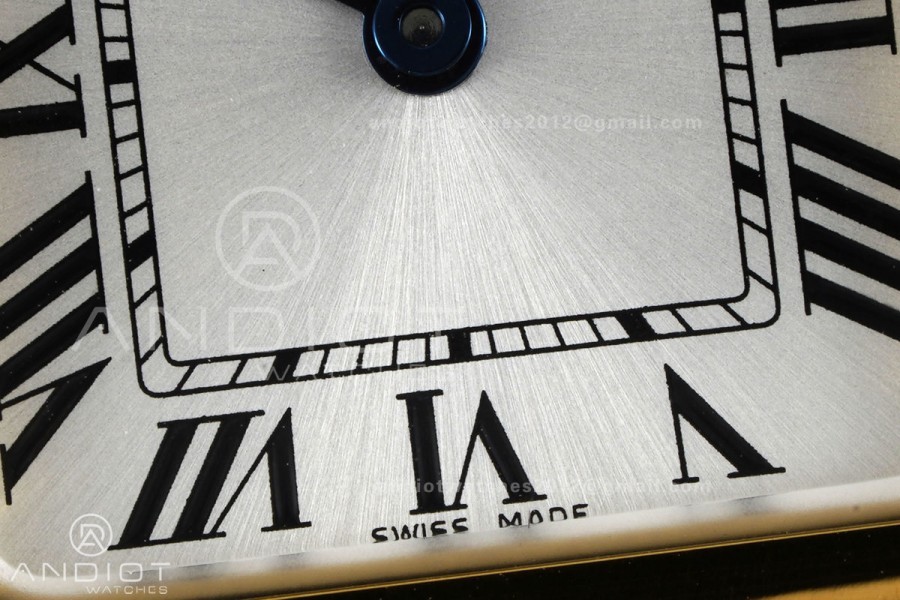 Santos WGSA0107 27x34.5mm YG BLF 1:1 Best Edition Silver Dial On SS SmartLinks Bracelet Ronda Quartz