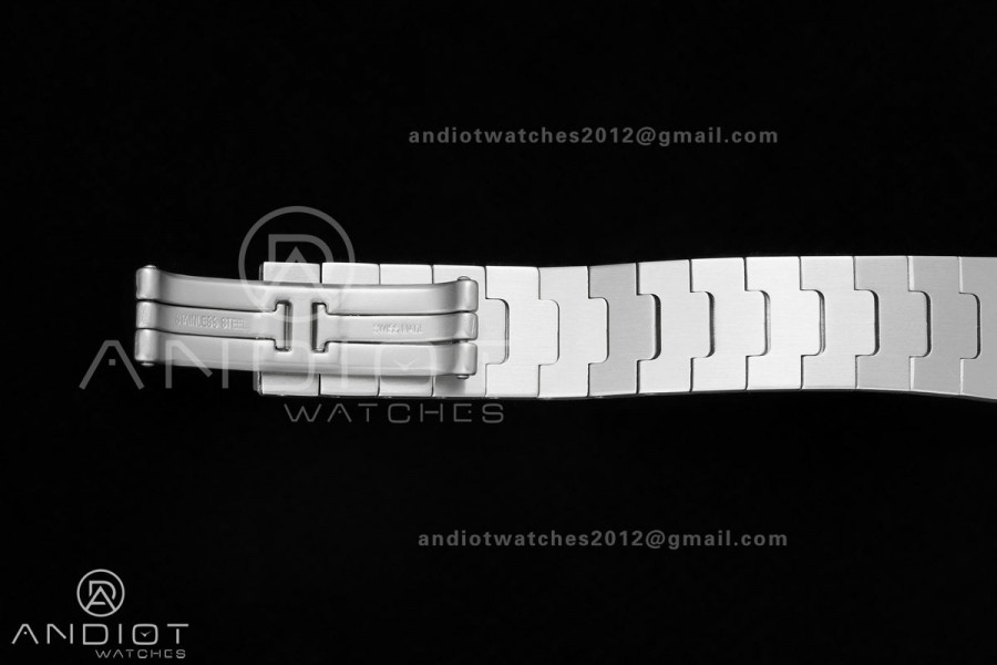 Santos WSSA0082 27x34.5mm BLF 1:1 Best Edition Silver Dial On SS SmartLinks Bracelet Ronda Quartz
