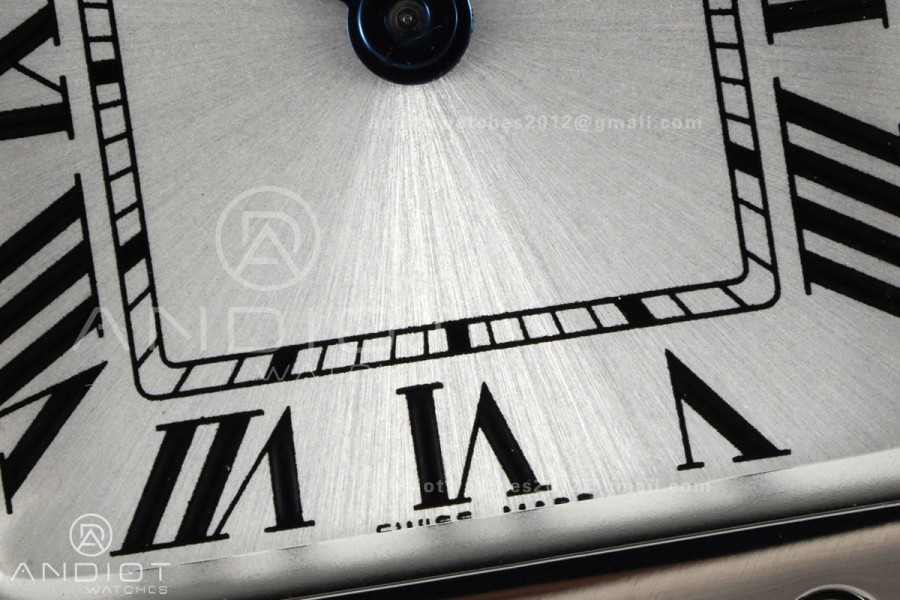 Santos WSSA0082 27x34.5mm BLF 1:1 Best Edition Silver Dial On SS SmartLinks Bracelet Ronda Quartz