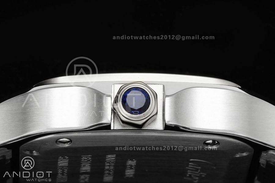Santos WSSA0082 27x34.5mm BLF 1:1 Best Edition Silver Dial On SS SmartLinks Bracelet Ronda Quartz
