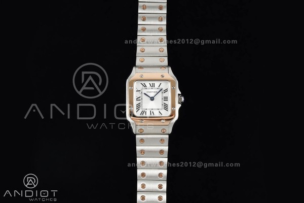 Santos 27x34.5mm SS/RG BLF 1:1 Best Edition Silver...