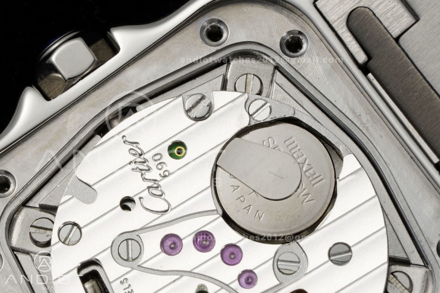 Santos 27x34.5mm SS/RG BLF 1:1 Best Edition Silver Dial On SS SmartLinks Bracelet Ronda Quartz