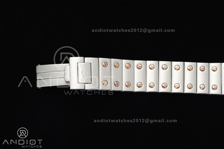 Santos 27x34.5mm SS/RG BLF 1:1 Best Edition Silver Dial On SS SmartLinks Bracelet Ronda Quartz