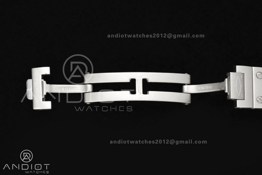 Santos 27x34.5mm SS/RG BLF 1:1 Best Edition Silver Dial On SS SmartLinks Bracelet Ronda Quartz