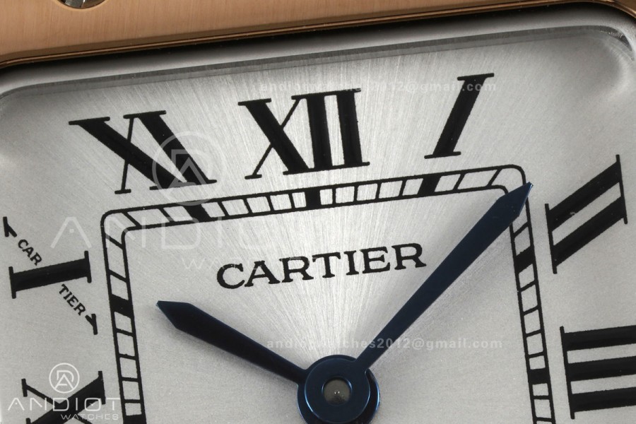 Santos 27x34.5mm SS/RG BLF 1:1 Best Edition Silver Dial On SS SmartLinks Bracelet Ronda Quartz