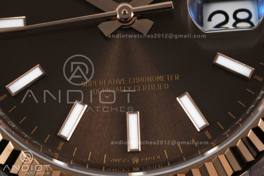 DateJust 36 126231 SS/RG VF 1:1 Best Edition Brown Stick Dial on Jubilee Bracelet DD3235