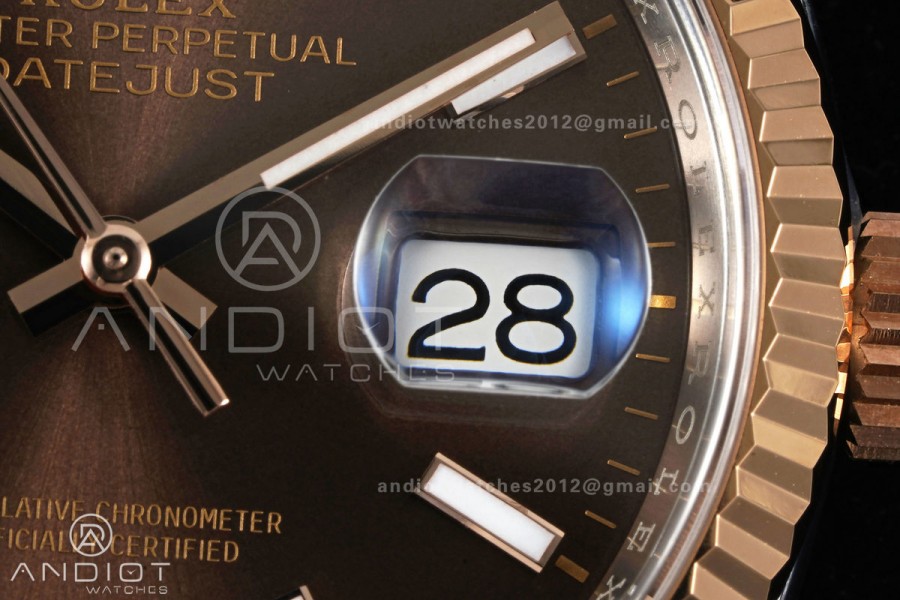 DateJust 36 126231 SS/RG VF 1:1 Best Edition Brown Stick Dial on Jubilee Bracelet DD3235