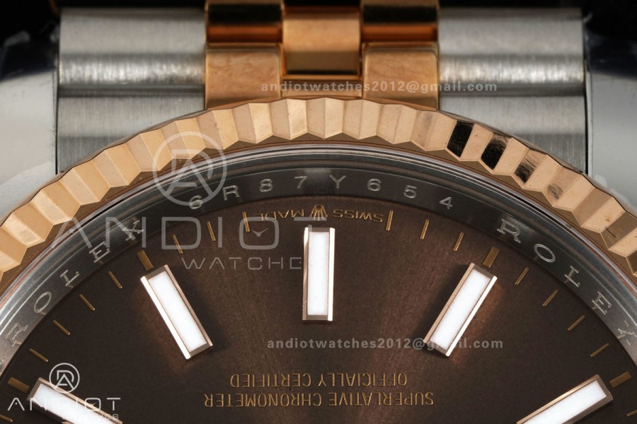 DateJust 36 126231 SS/RG VF 1:1 Best Edition Brown Stick Dial on Jubilee Bracelet DD3235
