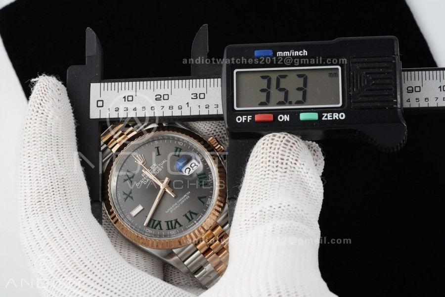 DateJust 36 126231 SS/RG VF 1:1 Best Edition Gray Dial Green Roman on Jubilee Bracelet DD3235