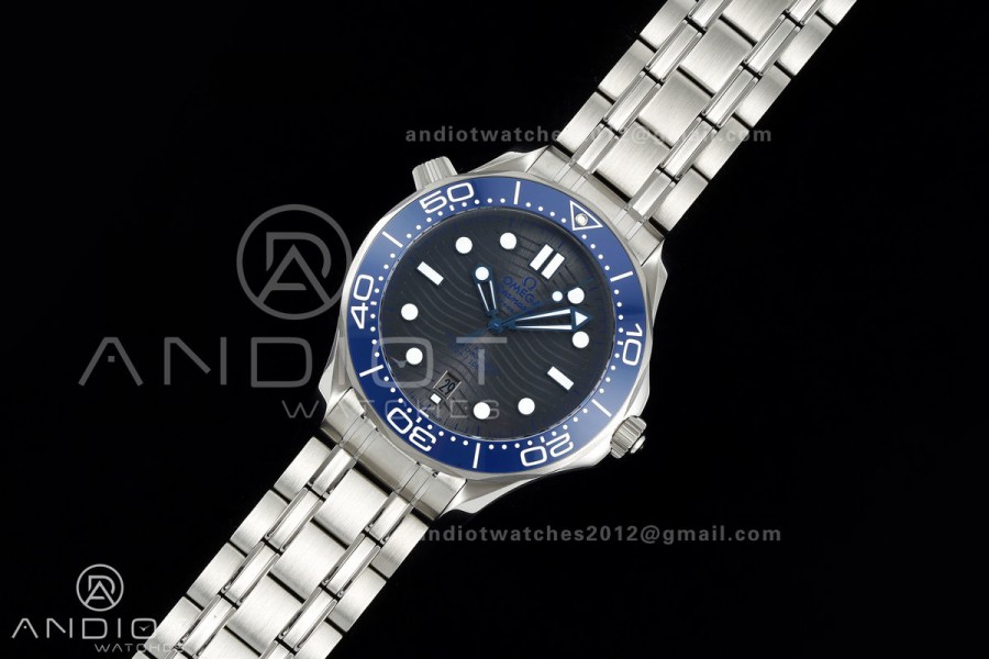 Seamaster Diver 300M SS ORF 1:1 Best Edition Blue Ceramic Gray Dial on SS Bracelet OR8800 Super Clone
