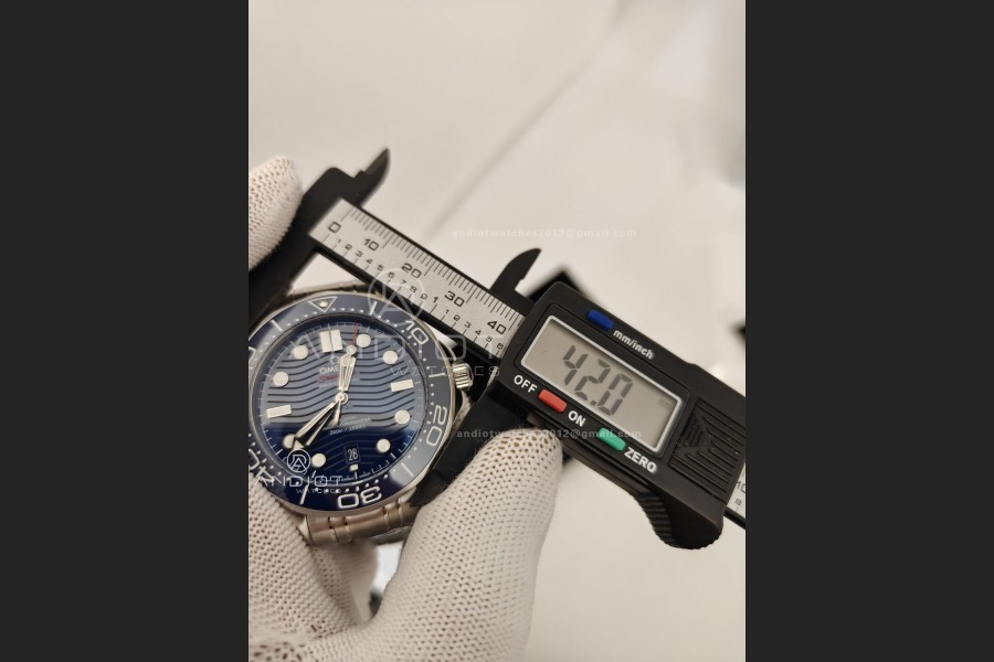 Seamaster Diver 300M SS ORF 1:1 Best Edition Blue Ceramic Gray Dial on SS Bracelet OR8800 Super Clone