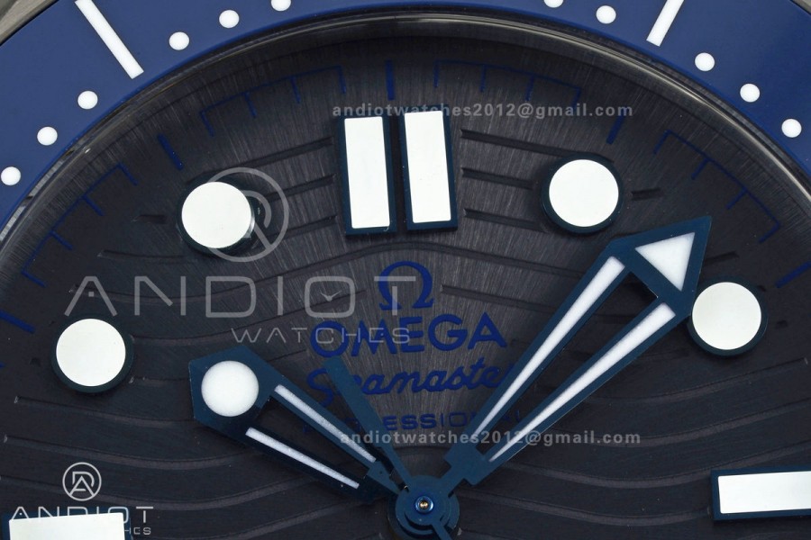 Seamaster Diver 300M SS ORF 1:1 Best Edition Blue Ceramic Gray Dial on SS Bracelet OR8800 Super Clone