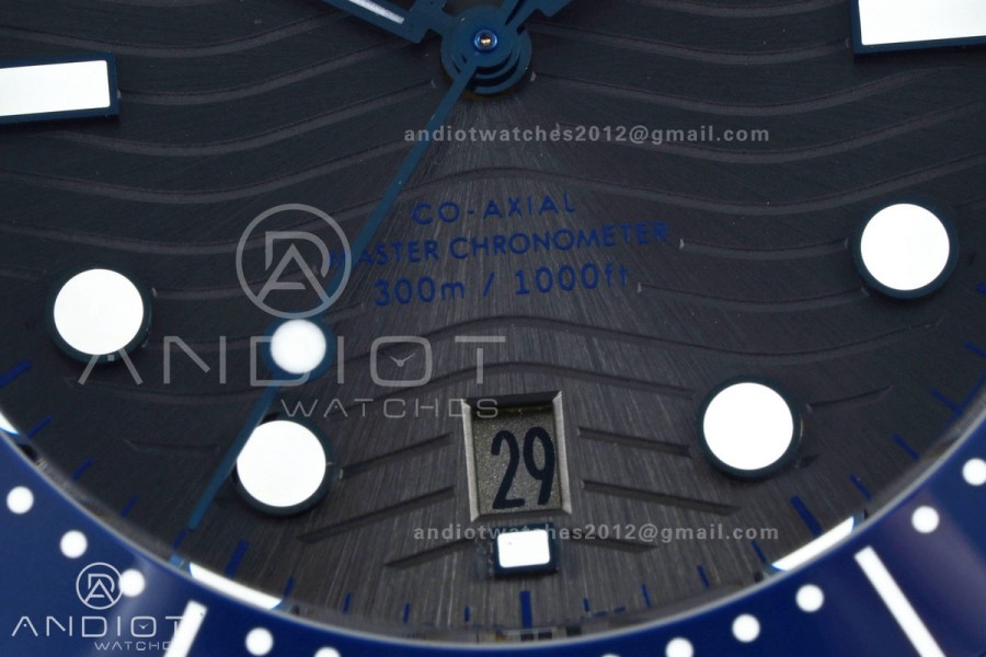 Seamaster Diver 300M SS ORF 1:1 Best Edition Blue Ceramic Gray Dial on SS Bracelet OR8800 Super Clone