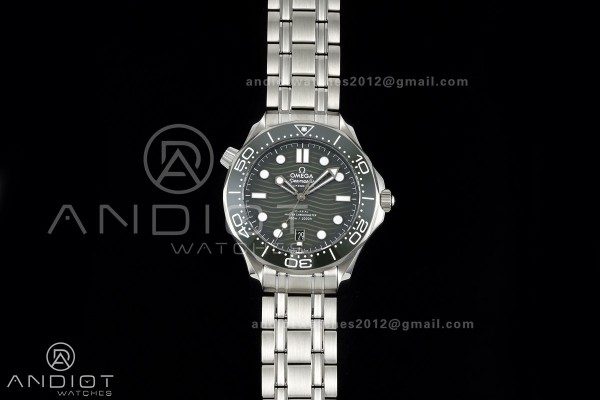 Seamaster Diver 300M SS ORF 1:1 Best Edition Green Ceramic Green Dial on SS Bracelet OR8800 Super Clone