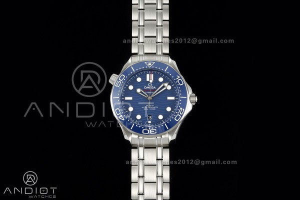 Seamaster Diver 300M SS ORF 1:1 Best Edition Blue Ceramic Blue Dial on SS Bracelet OR8800 Super Clone