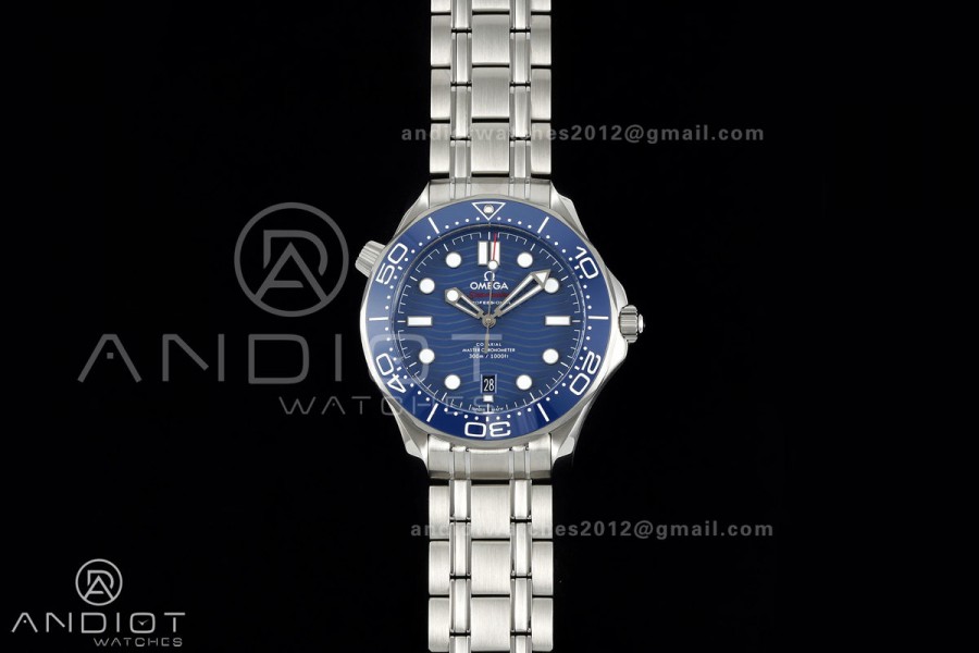 Seamaster Diver 300M SS ORF 1:1 Best Edition Blue Ceramic Blue Dial on SS Bracelet OR8800 Super Clone