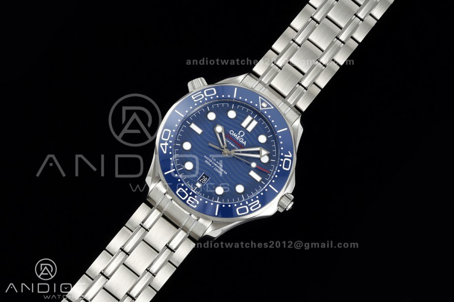 Seamaster Diver 300M SS ORF 1:1 Best Edition Blue Ceramic Blue Dial on SS Bracelet OR8800 Super Clone