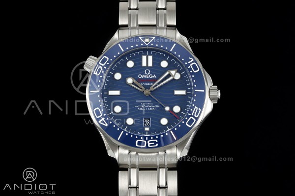 Seamaster Diver 300M SS ORF 1:1 Best Edition Blue Ceramic Blue Dial on SS Bracelet OR8800 Super Clone