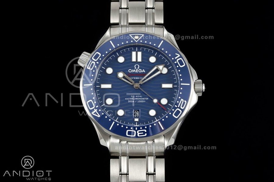 Seamaster Diver 300M SS ORF 1:1 Best Edition Blue Ceramic Blue Dial on SS Bracelet OR8800 Super Clone