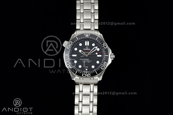 Seamaster Diver 300M SS ORF 1:1 Best Edition Black Ceramic Black Dial on SS Bracelet OR8800 Super Clone