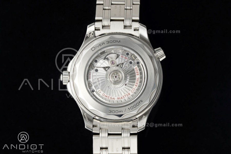 Seamaster Diver 300M SS ORF 1:1 Best Edition Black Ceramic Black Dial on SS Bracelet OR8800 Super Clone